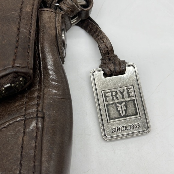 Frye Melissa Brown Leather fold over Crossbody Bag. BRN2366D - Picture 2 of 16